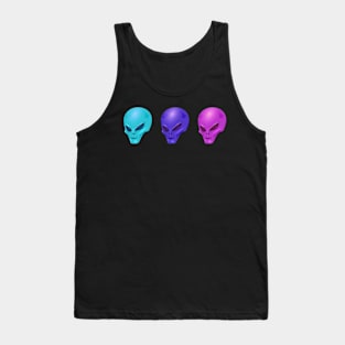 THREE COLORS ALIENS UFO FROM SPACE Tank Top